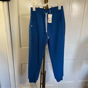 Figs royal blue Zamora joggers high waisted